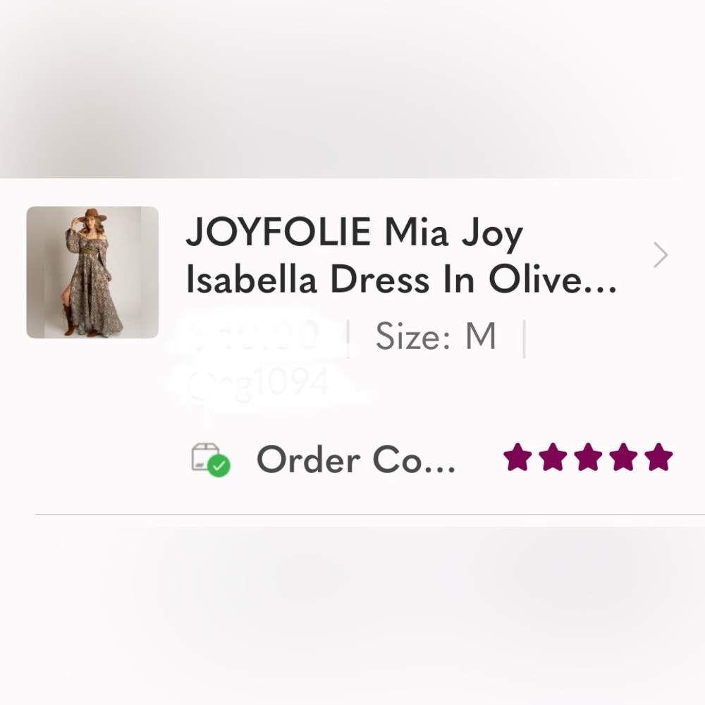 JOYFOLIE Mia Joy Isabella Dress In Olive Floral - Picture 11 of 16